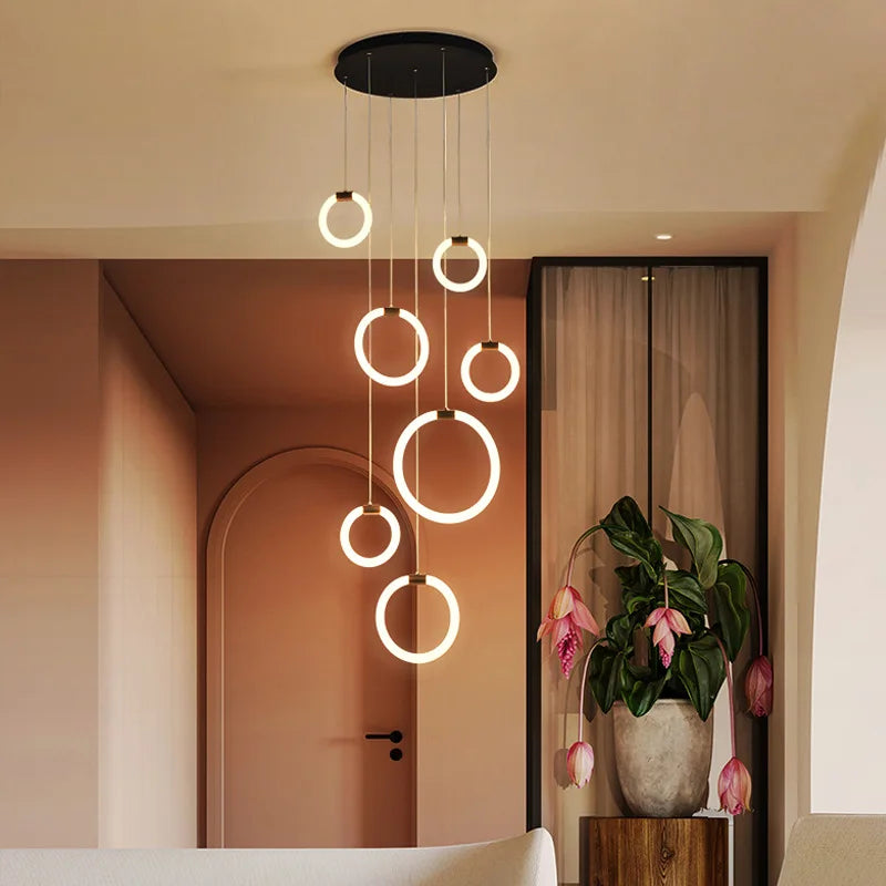 moderne led-kroonluchter in acryl voor luxe decoratie