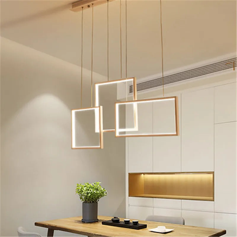 moderne vierkante lampenkroonluchter in acryl met led voor doe-het-zelf