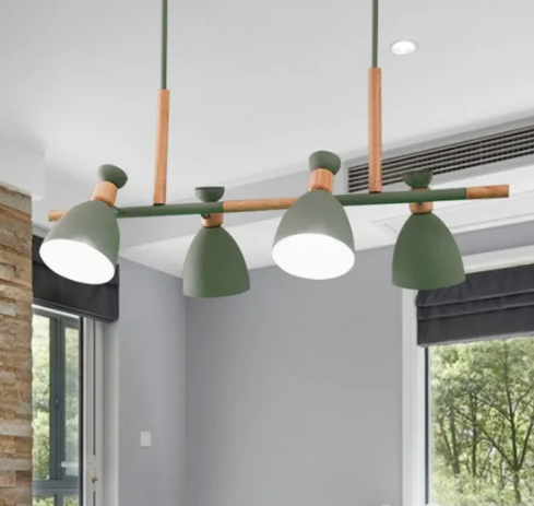 Morandi lampen hanglampen 4 lampen noordse stijl hout/metaal wit/groen/grijs keuken/woonkamer