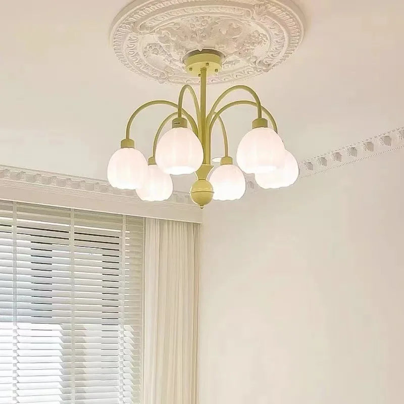Europese pompoen glazen kroonluchter met led verlichting voor binnen