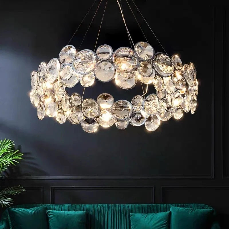 moderne kristallen kroonluchter in noordse stijl voor luxe interieur