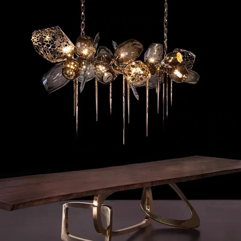 luxe moderne noordse kristallen glazen hanglamp