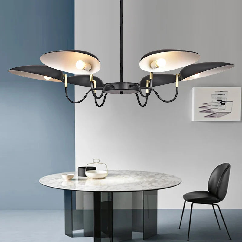 Postmoderne noordse kroonluchter met 6 armen in hedendaags design