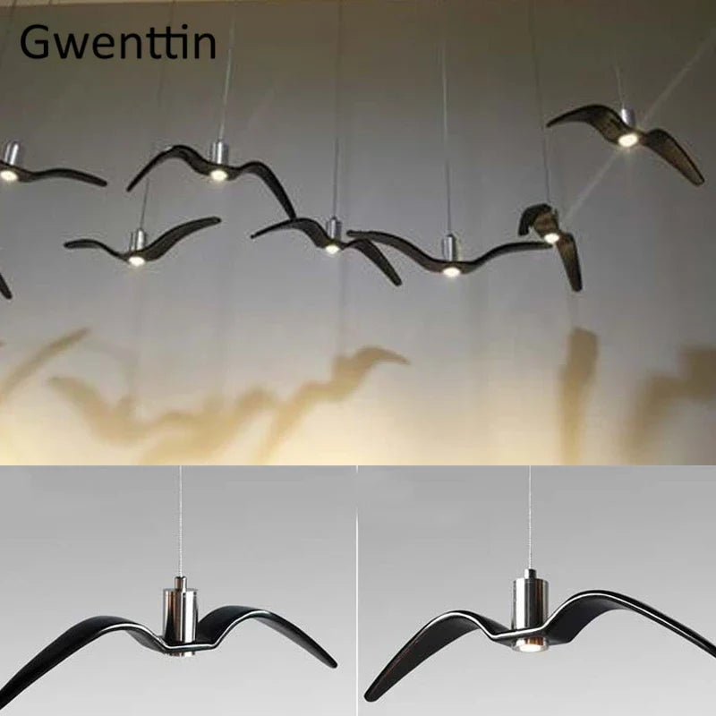 Moderne hangkroonluchter in meeuwvorm lichtontwerp