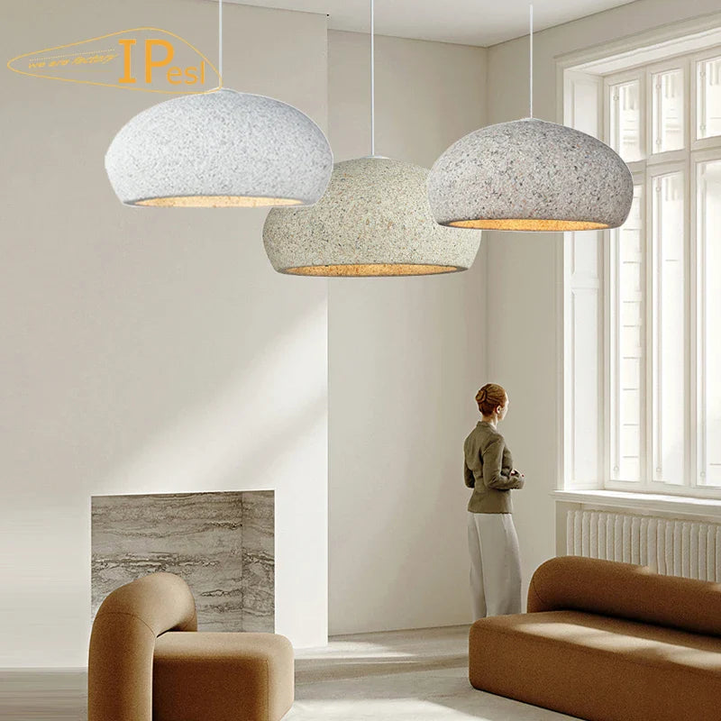 moderne lampenkroonluchter in hars minimalistische noordse wabi-sabi hanglamp