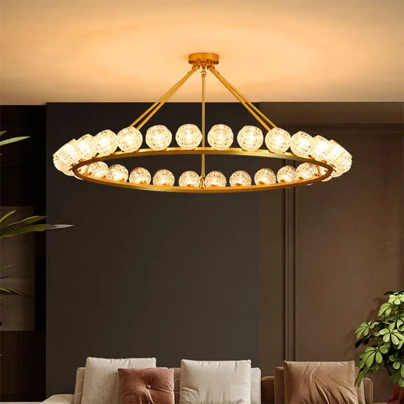 Design kroonluchter met moderne ringen en bollen woonkamerdecoratie
