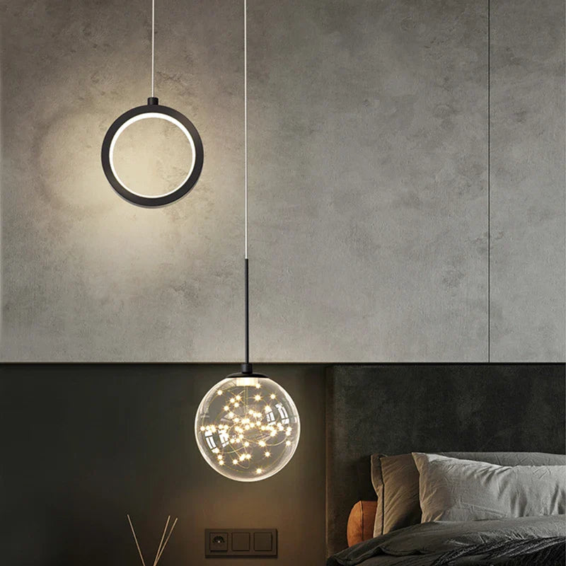 moderne luxe minimalistische noordelijke led-kroonluchter met sterrenhemel