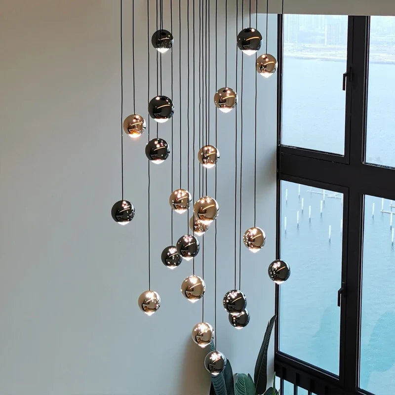 Sferische kroonluchter strak hedendaags design