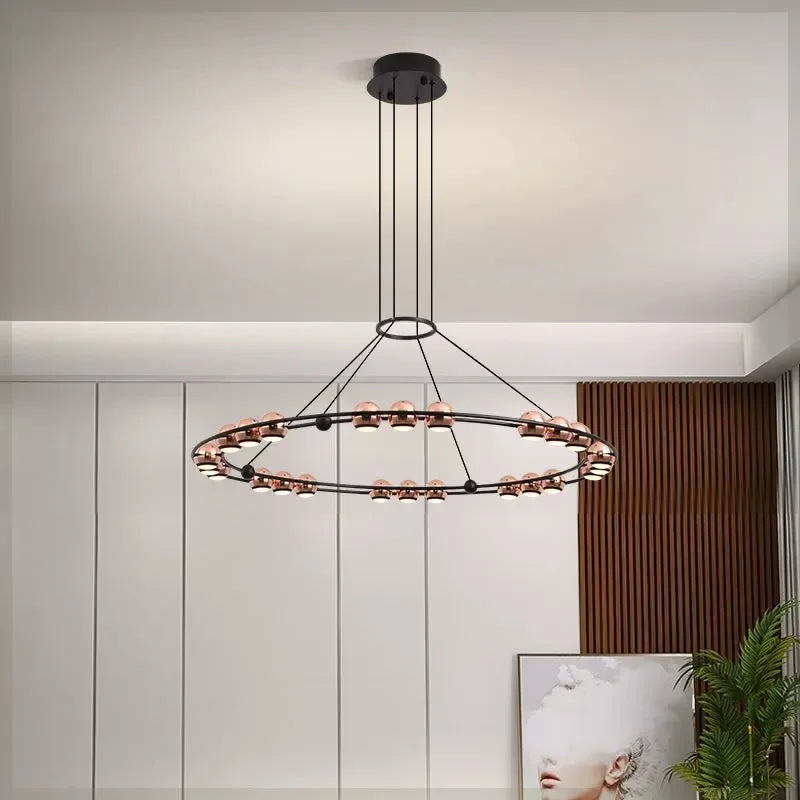moderne ronde led-kroonluchter met noordse design voor elegant interieur