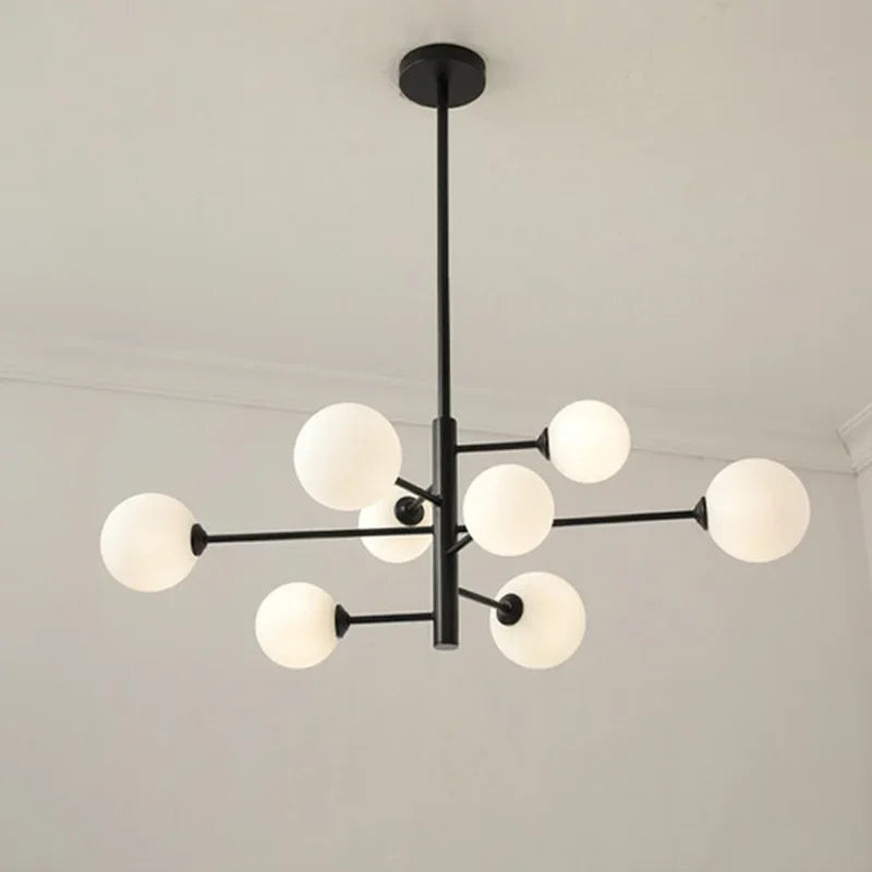 noordse koperen kroonluchter met creatief glas en magische boon