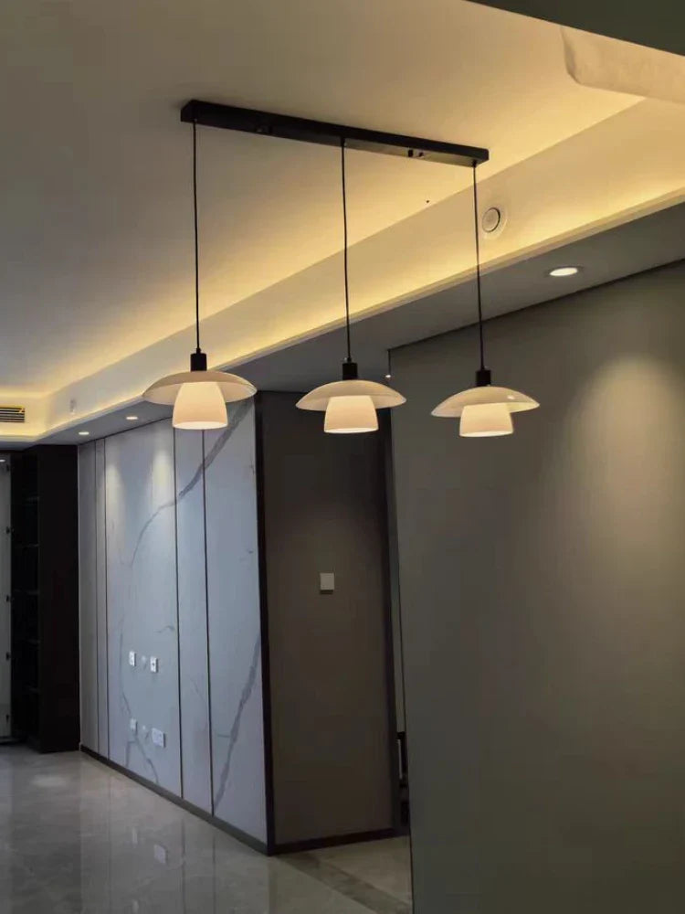 minimalistische Japanse glazen vintage kroonluchter voor interieurdecoratie