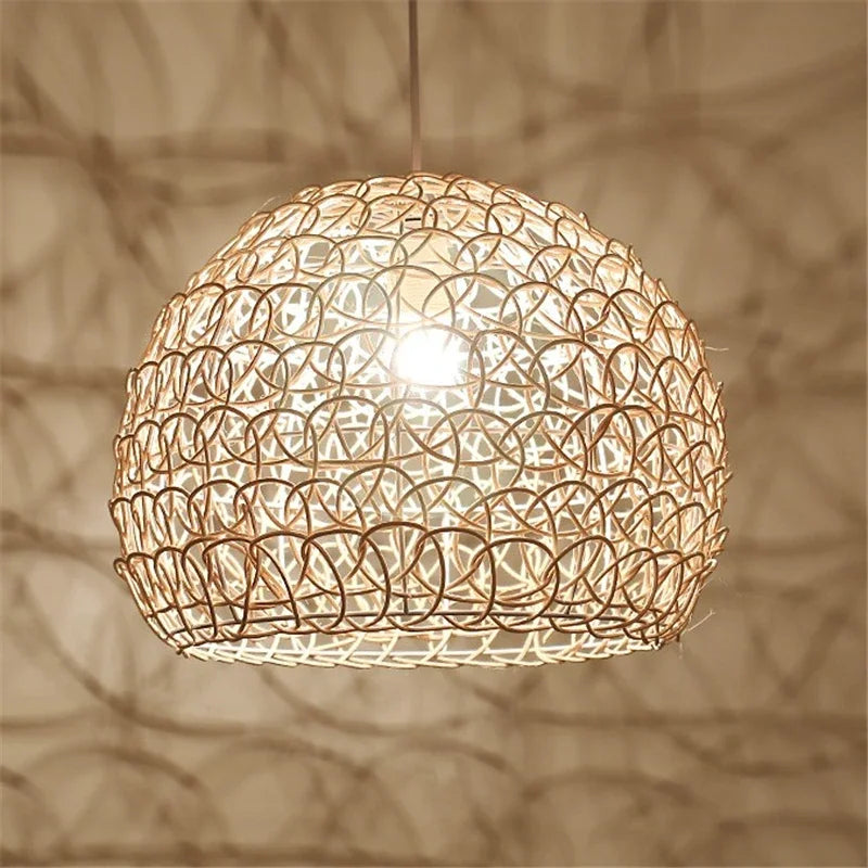 handgeweven rotan kroonluchter in moderne Chinese stijl