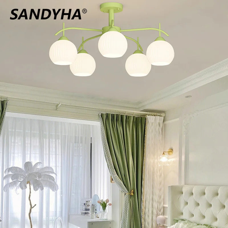 minimalistische noordse led-kroonluchter sandyha van glas