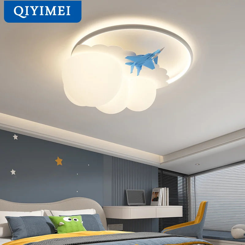 Luchtig design hanglamp blauw lichtgevend