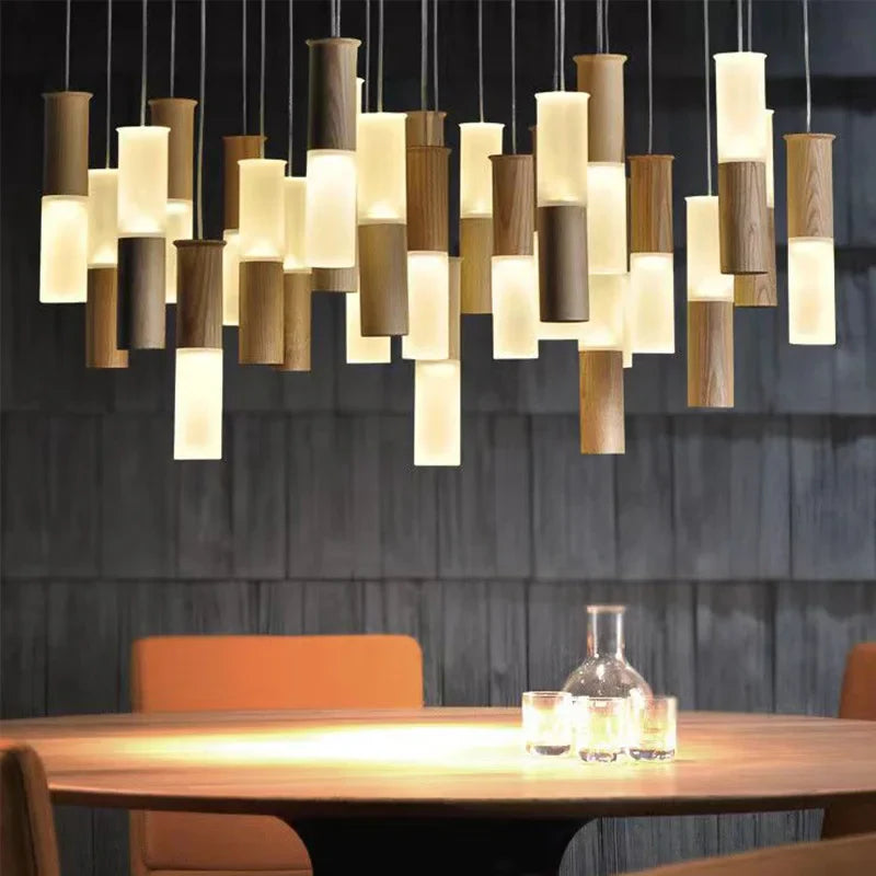 moderne houten kroonluchter voor design binnenverlichting