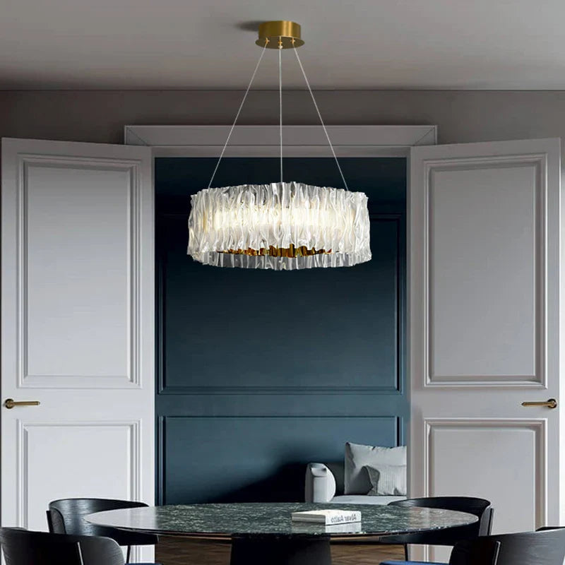 ronde acryl noordse hanglamp van roestvrij staal modern