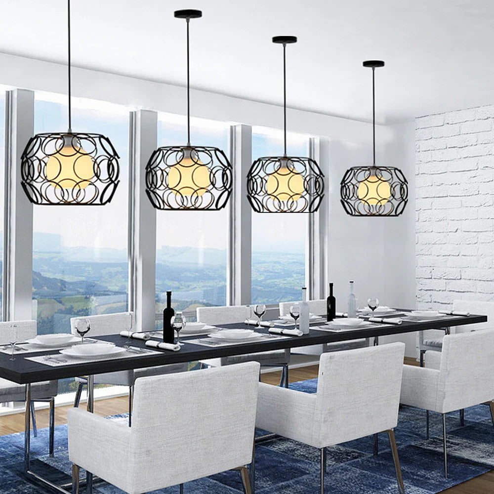 retro industriële ijzeren kroonluchter met moderne led verlichting
