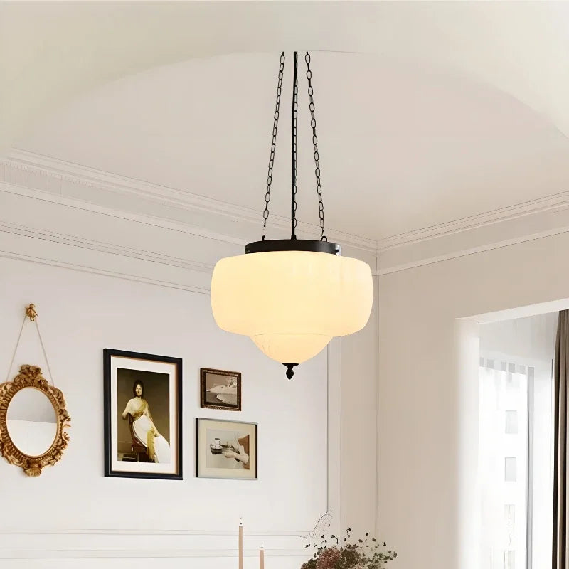 Verlichte vintage Scandinavische glazen kroonluchter