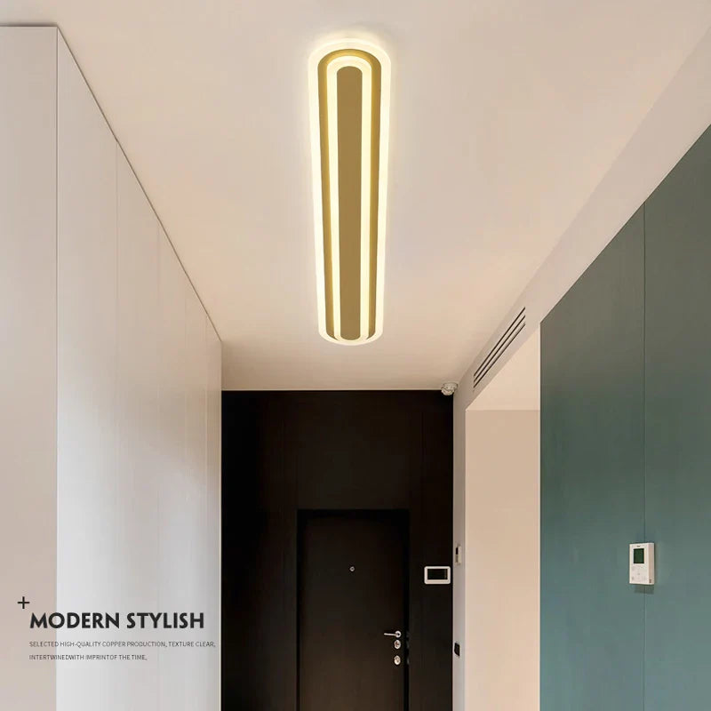 moderne minimalistische noordse led-kroonluchter met lichtlijn voor gang balkon
