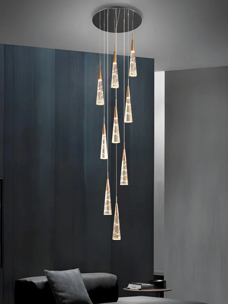 moderne hanglamp met takken en lange led-lijn