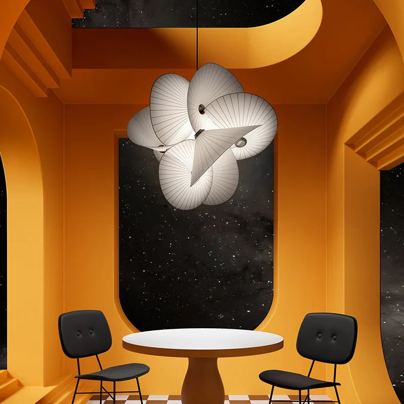 Noordse design kroonluchter met stoffen kap voor huisdecoratie
