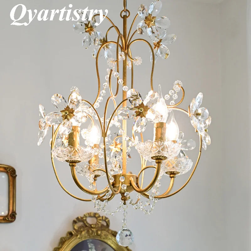 Chique vintage kristallen hanglamp.