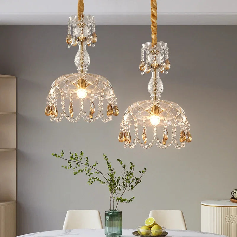 vintage kristallen led-kroonluchter met elegant art deco ontwerp