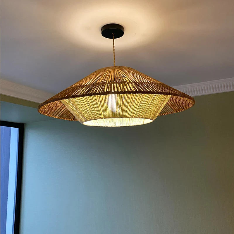 Hanglamp van natuurlijke rotan touw