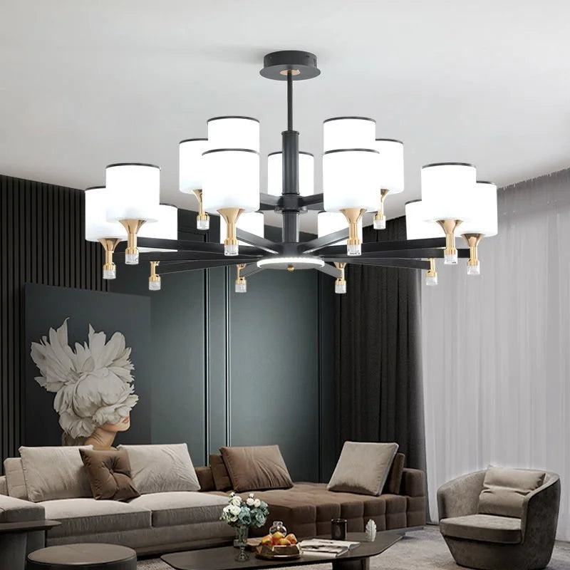 Heldere kroonluchter met hedendaags design