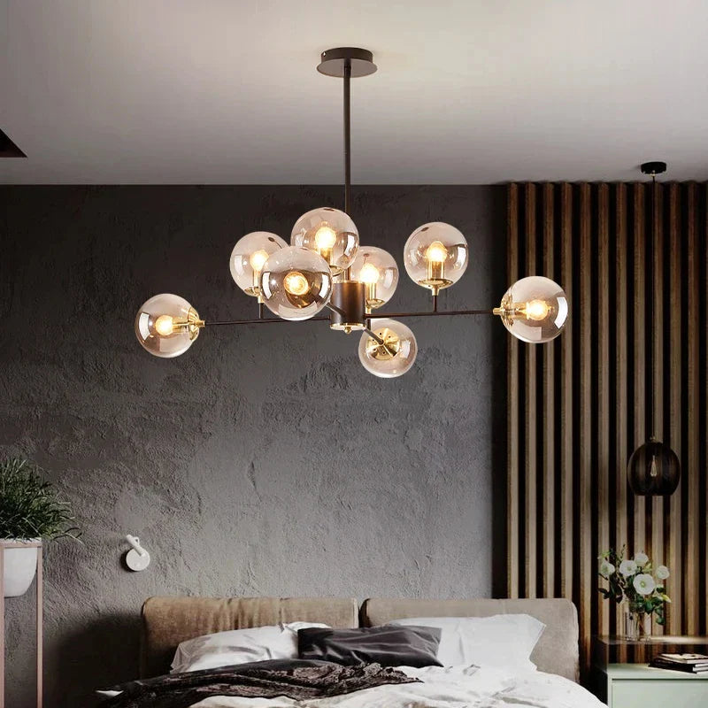 Noordelijke glazen kroonluchter moderne hanglamp voor interieurdecoratie