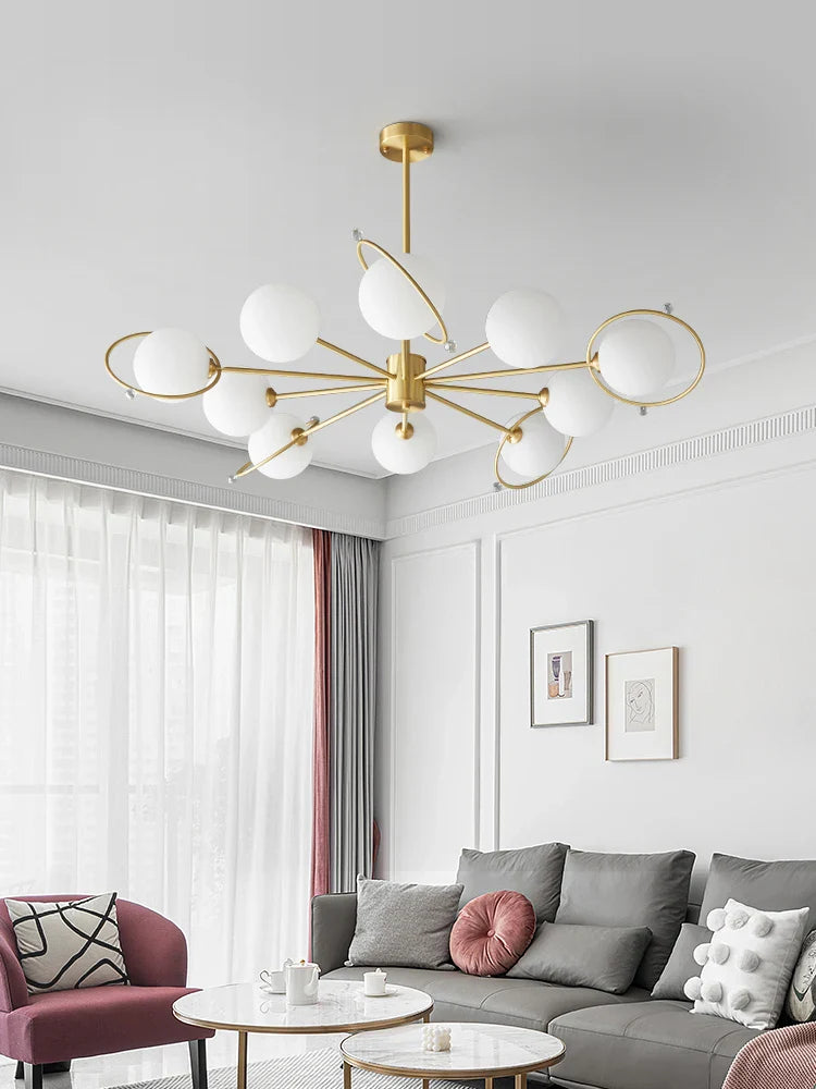 koperen noordse hanglamp in minimalistisch modern design met glas