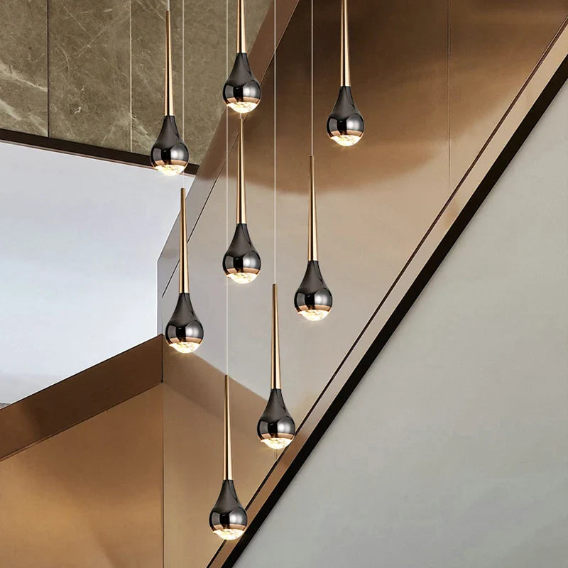 lange moderne noordse holle kroonluchter ideaal voor loft, hotel, appartement
