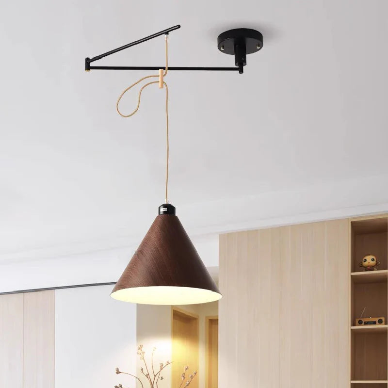 Eigentijdse houten hangende kroonluchter