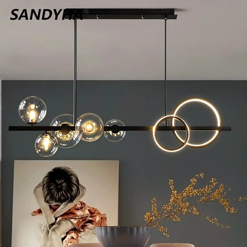 Moderne transparante hanglamp voor woonkamer