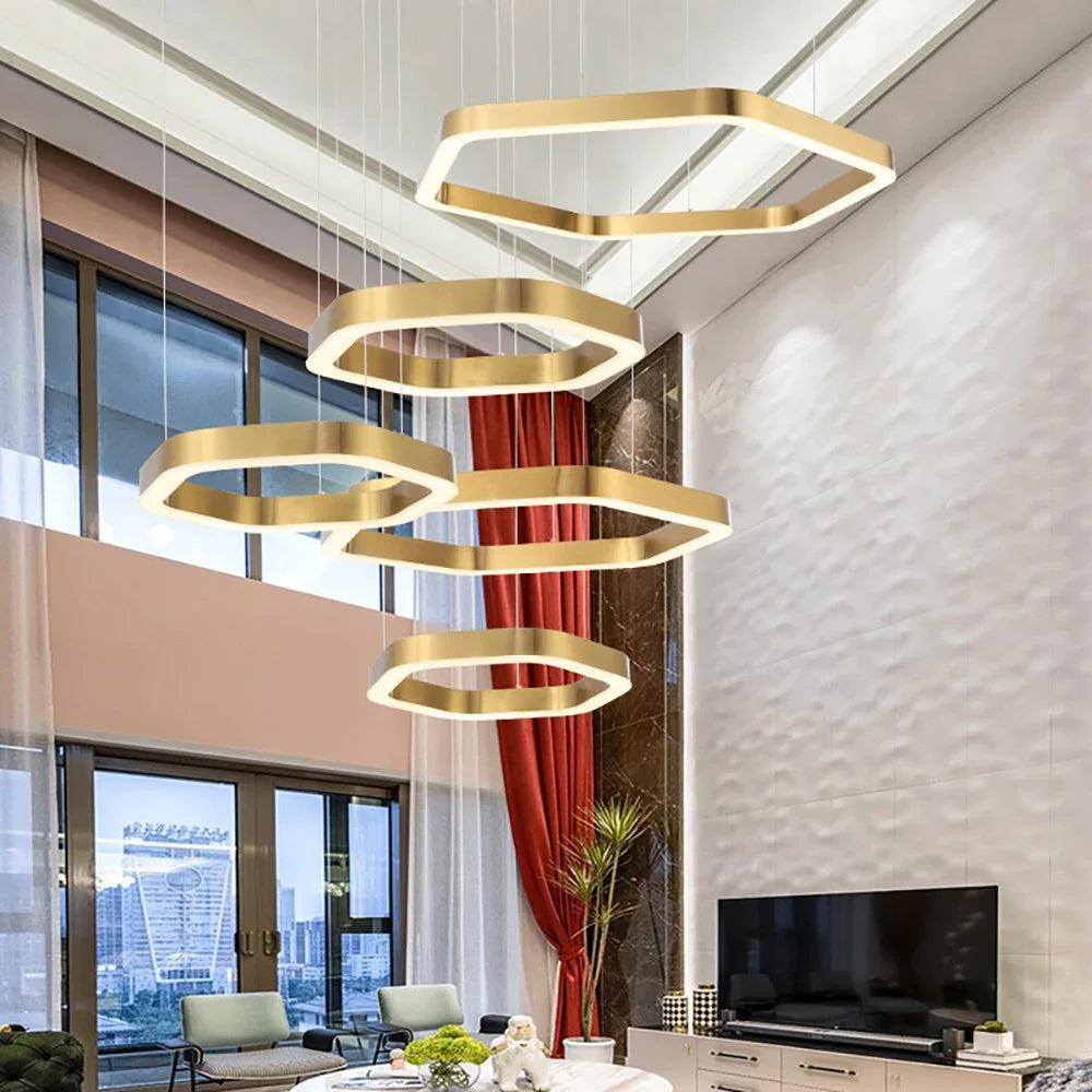 Elegante moderne hexagonale hanglamp
