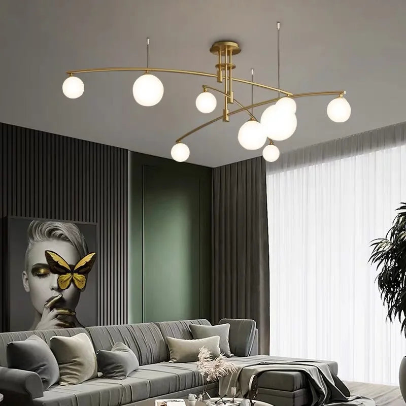 moderne plafondlamp van glas in noordse stijl voor binnenhuisdecoratie