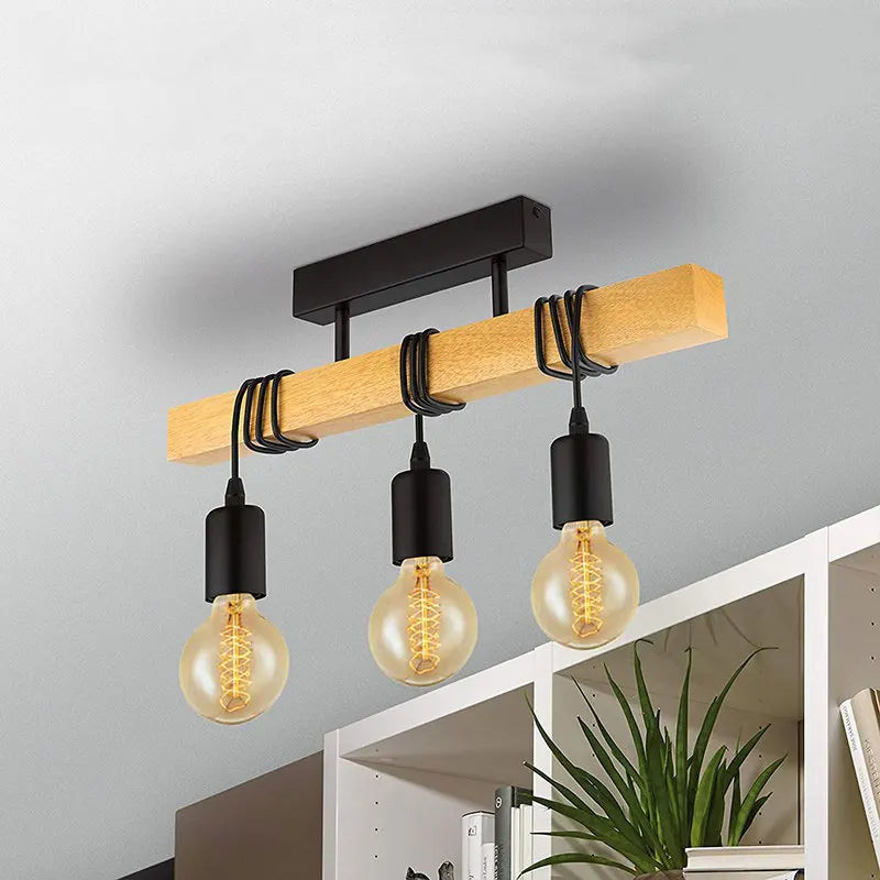 moderne lampenkroonluchter in massief hout creatief hanglamp voor restaurant