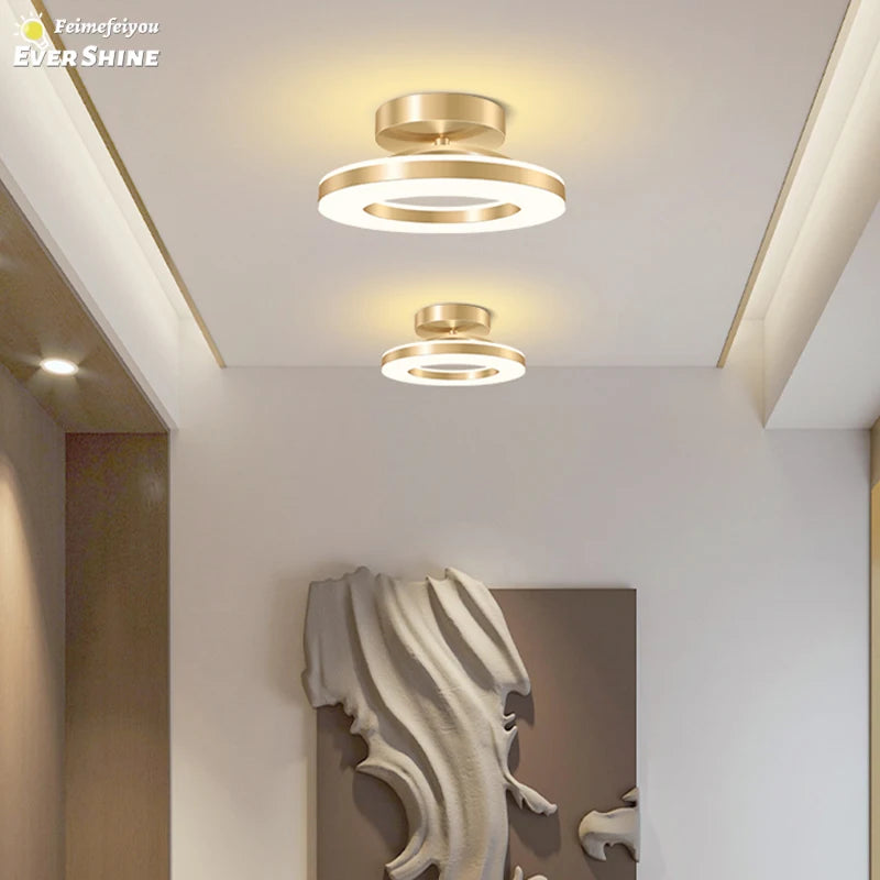 Moderne witte metalen plafondlamp met twee LED's en acryl lampenkap - Wit 220 V-20 V 30 cm warm licht