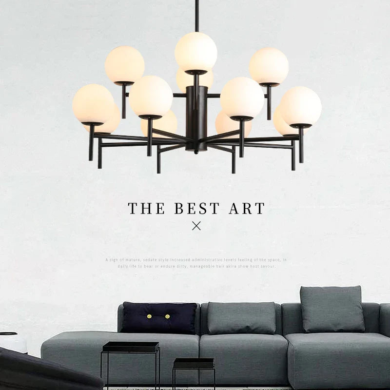 moderne middeleeuwse led hanglamp met glazen magische boon bol