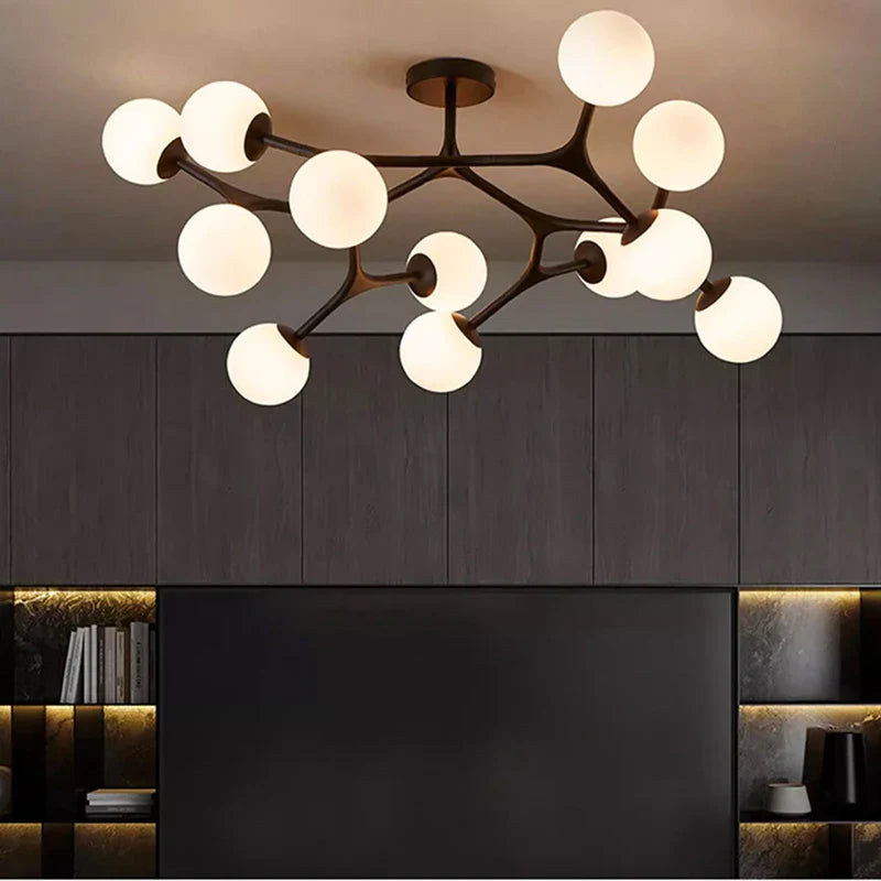 noordse hanglamp met glazen bol decoratieve hanglamp