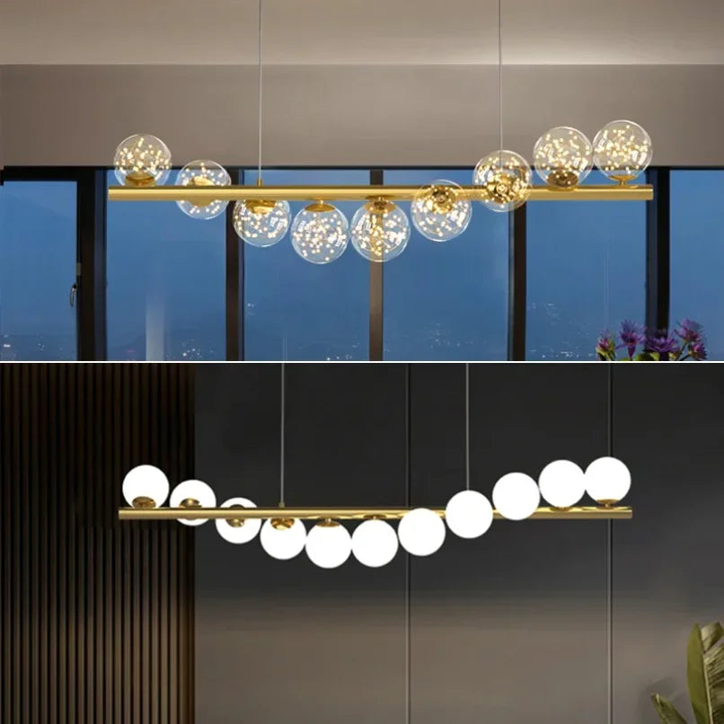 Moderne elegante hanglamp van transparant glas