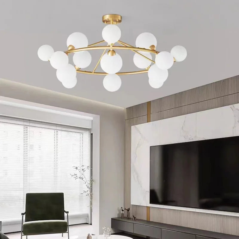 moderne kroonluchter van acryl en zwartgoud messing voor binnenverlichting