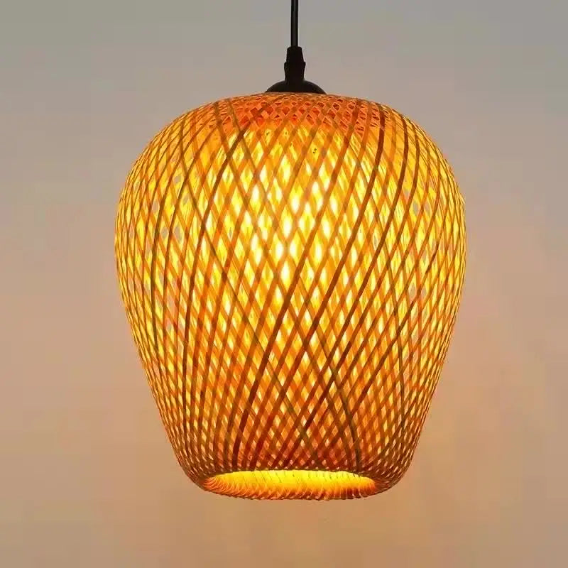 Bamboe rotan hanglamp lampara techo bamboe stro kroonluchter huisdecoratie art deco plafond hanglamp kroonluchter