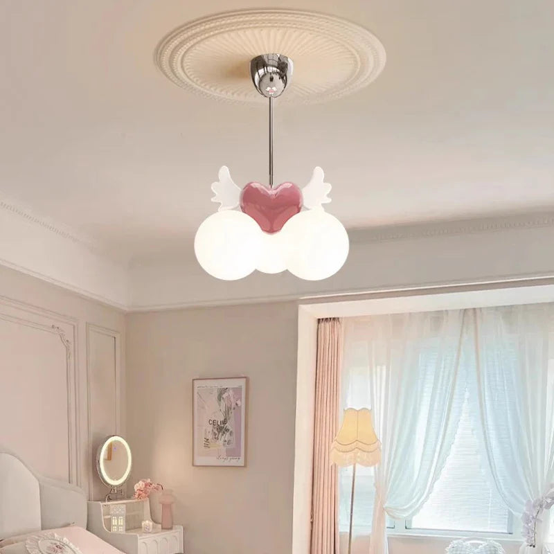 romantische lampenkap voor kinderkamer prinsessendecoratie van glas