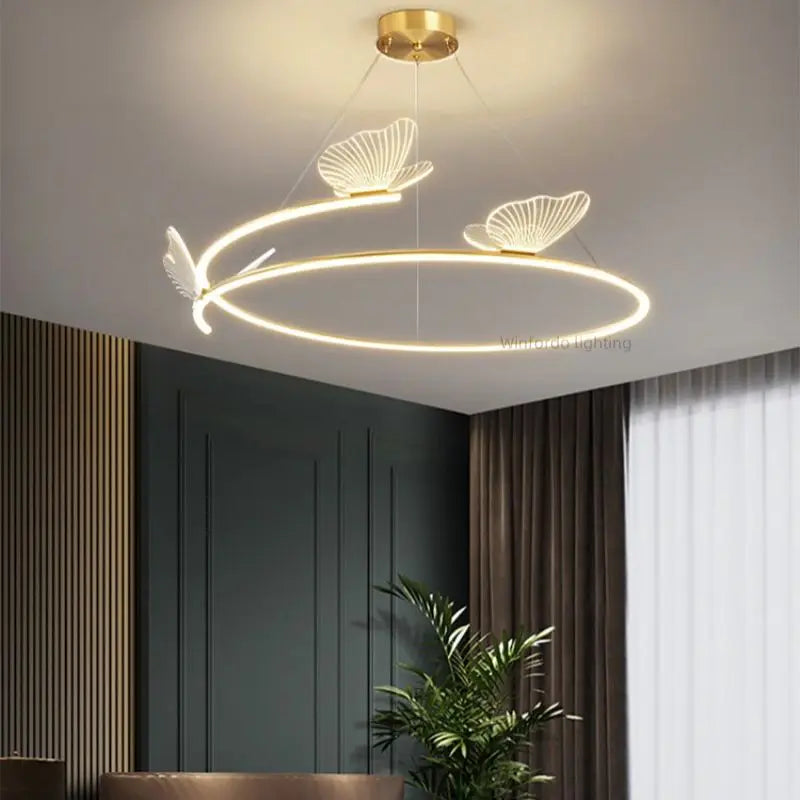 rond design led kroonluchter in vlindervorm