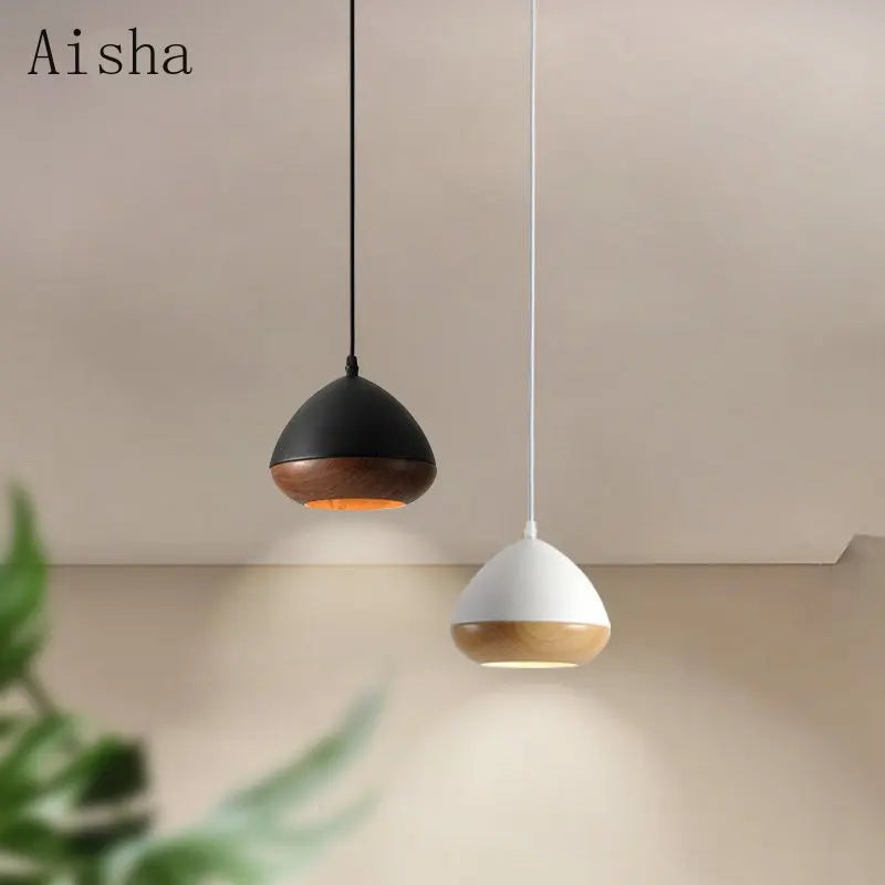 Japans wabi-sabi stijl ijzeren kroonluchter met nootachtig Scandinavisch design