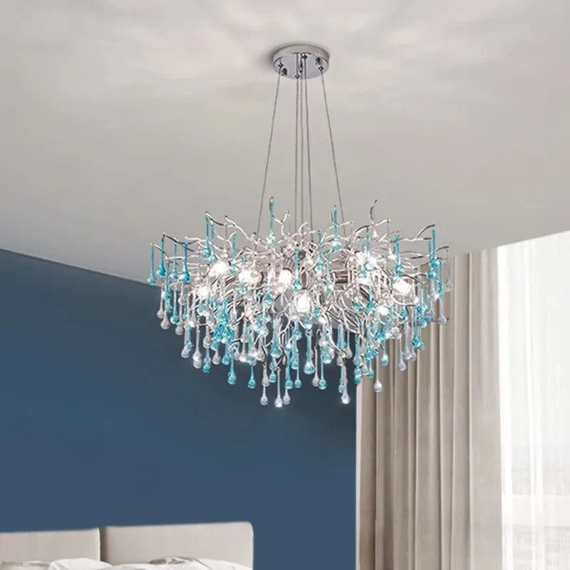 moderne bicolor glazen kroonluchter in postmoderne stijl met led