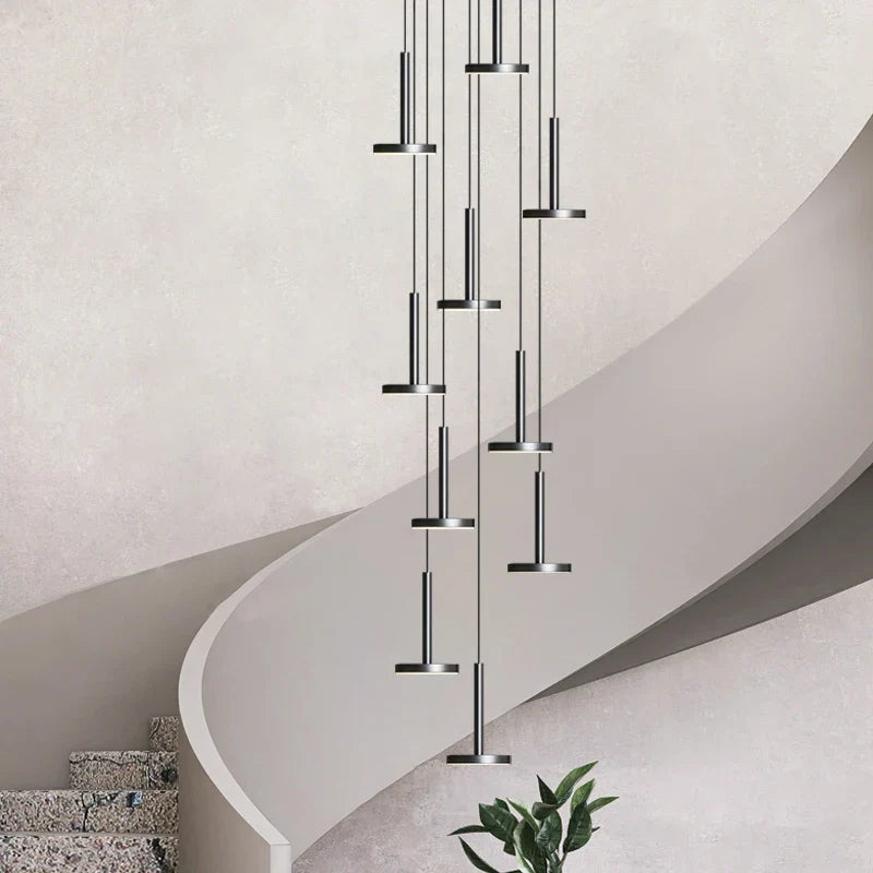 moderne led-kroonluchters voor luxe trappen en cafés