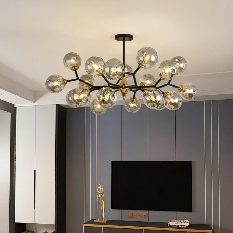 noordse led glazen hanglamp voor binnendecoratie