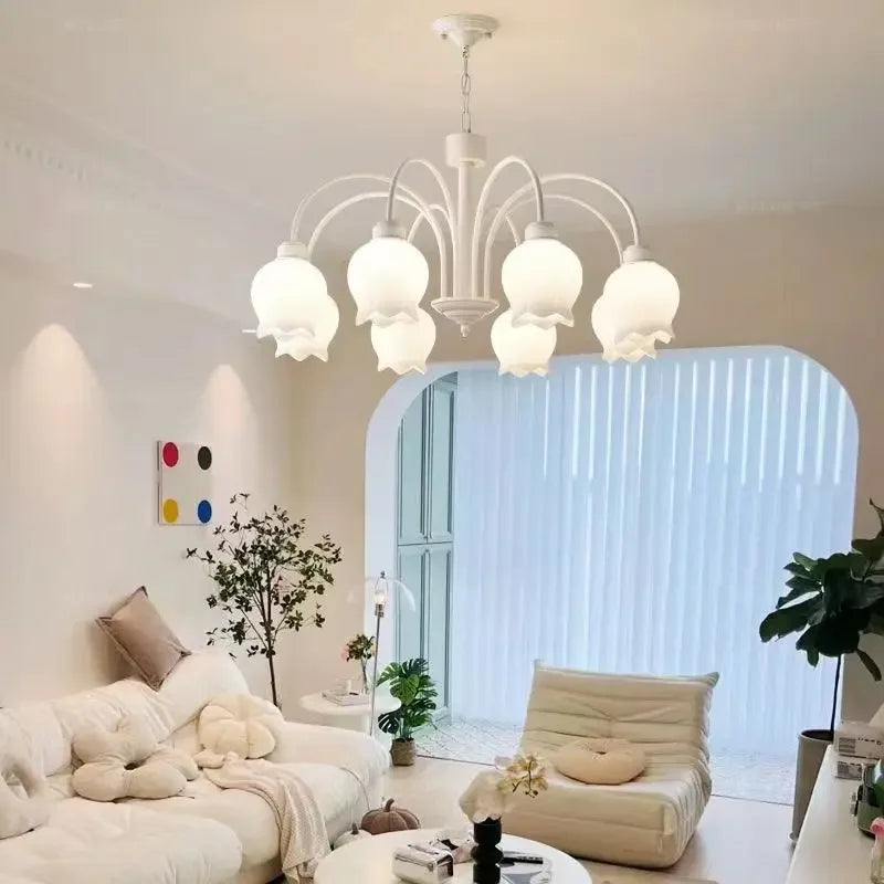 luxe design led-kroonluchter met moderne blijvende orchideeën